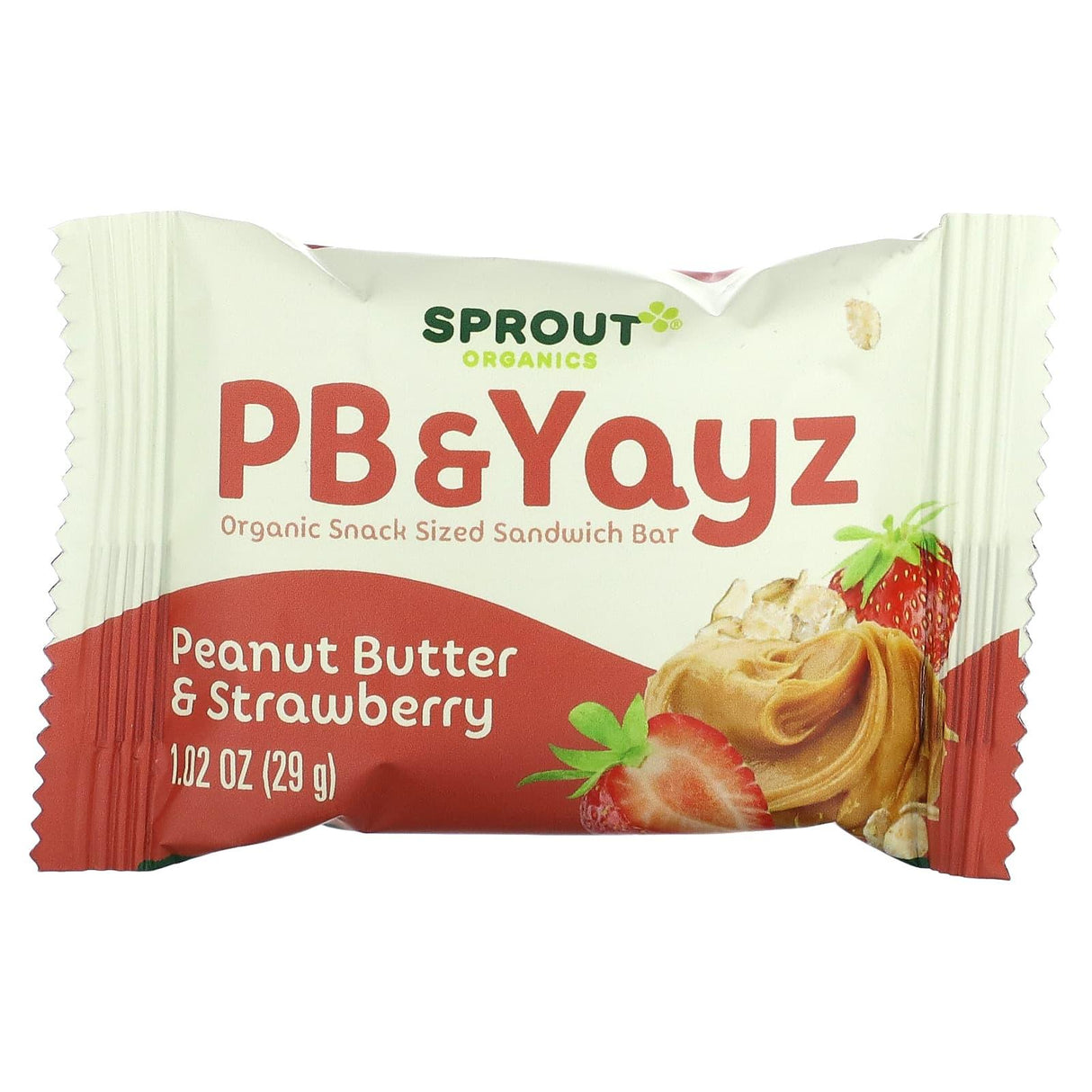 Sprout Organics, PB & Yayz, Organic Snack Sized Sandwich Bar, Peanut Butter & Strawberry, 5 Bars, 1.02 oz (29 g) Each - Supply Center USA