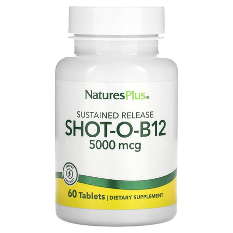 NaturesPlus, Sustained Release Shot-O-B12, 5,000 mcg, 60 Tablets - Supply Center USA