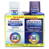 Mucinex, Day & Night Cold & Flu Pack, Maximum Strength, For Ages 12+, 2 Bottles, 6 fl oz (180 ml) Each - Supply Center USA