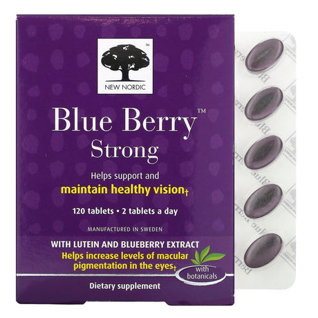 New Nordic US Inc, Blue Berry Strong, 120 Tablets - Supply Center USA