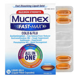 Mucinex, Fast-Max Cold & Flu, Maximum Strength, For Ages 12+, 16 Liquid Gels - Supply Center USA