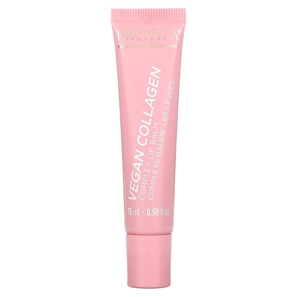 Pacifica, Vegan Collagen, Complex Lip Balm, Vanilla Cupcake Pink Shimmer, 0.5 fl oz (15 ml) - Supply Center USA