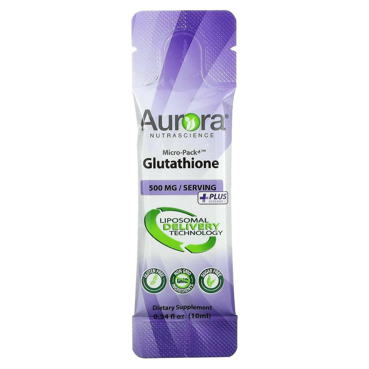 Aurora Nutrascience, Micro-Pack+ Glutathione, 500 mg, 30 Packets, 0.34 fl oz (10 ml) Each - Supply Center USA