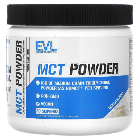 EVLution Nutrition, MCT Powder, Unflavored, 7.1 oz (200 g) - Supply Center USA