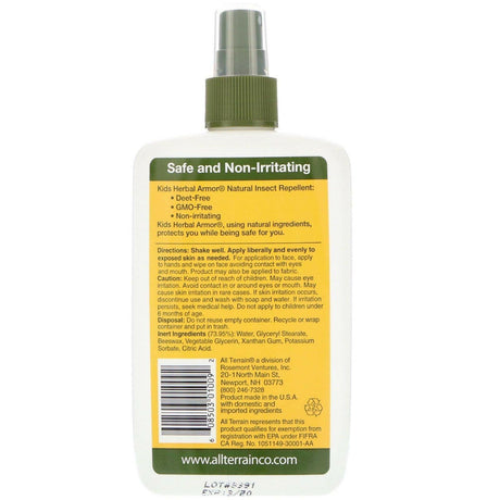 All Terrain, Kids Herbal Armor, Natural Insect Repellent, 8 fl oz (240 ml) - Supply Center USA