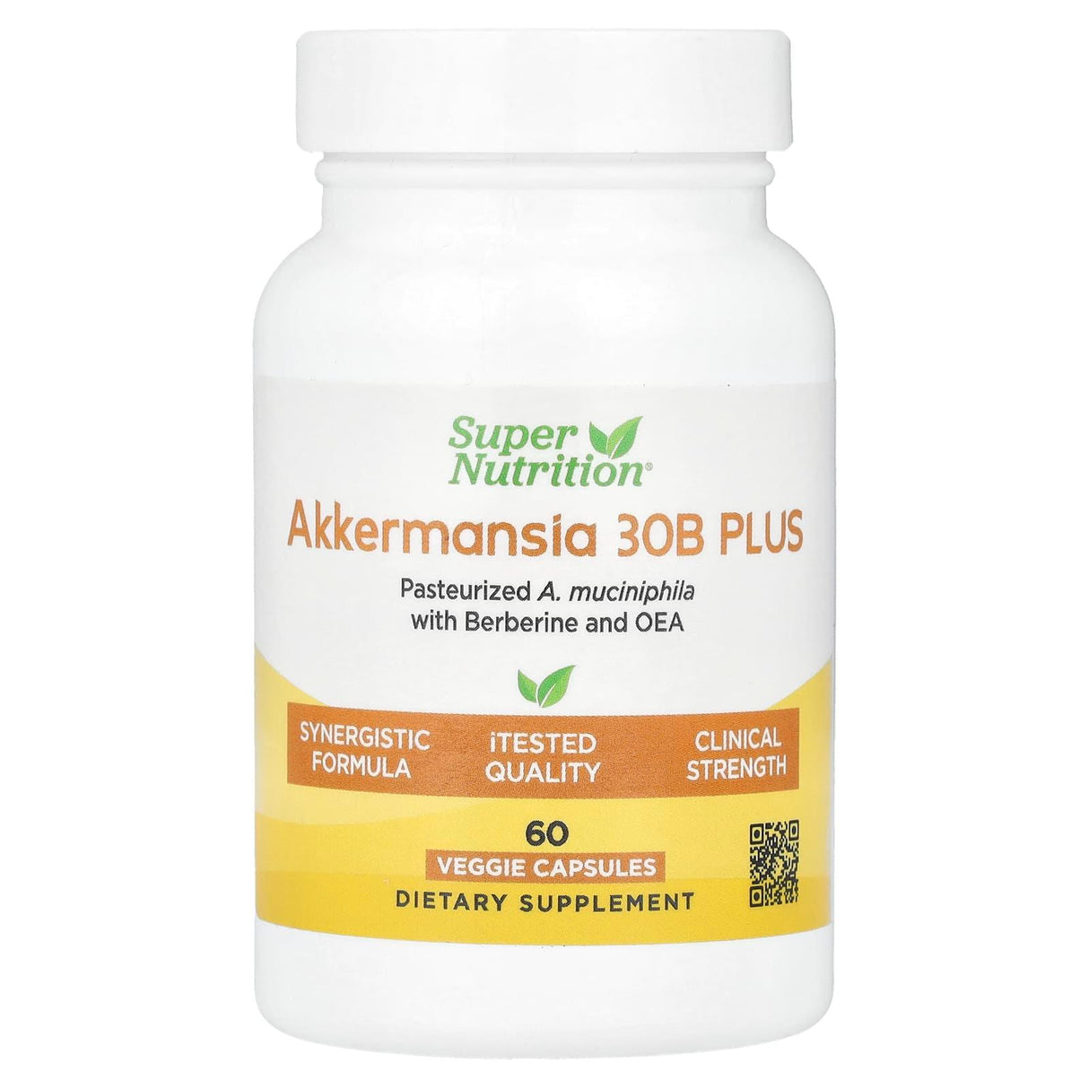 Super Nutrition, Akkermansia 30B PLUS Pasteurized A. Muciniphila with Berberine and OEA, 60 Veggie Capsules - Supply Center USA