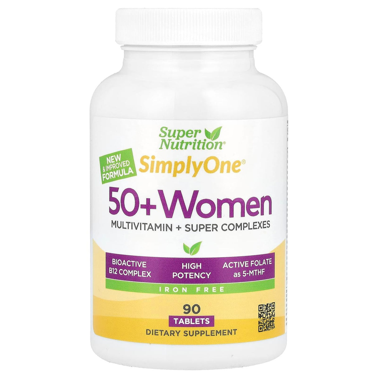 Super Nutrition, SimplyOne®, 50+ Women Multivitamin + Super Complexes, Iron Free, 90 Tablets - Supply Center USA