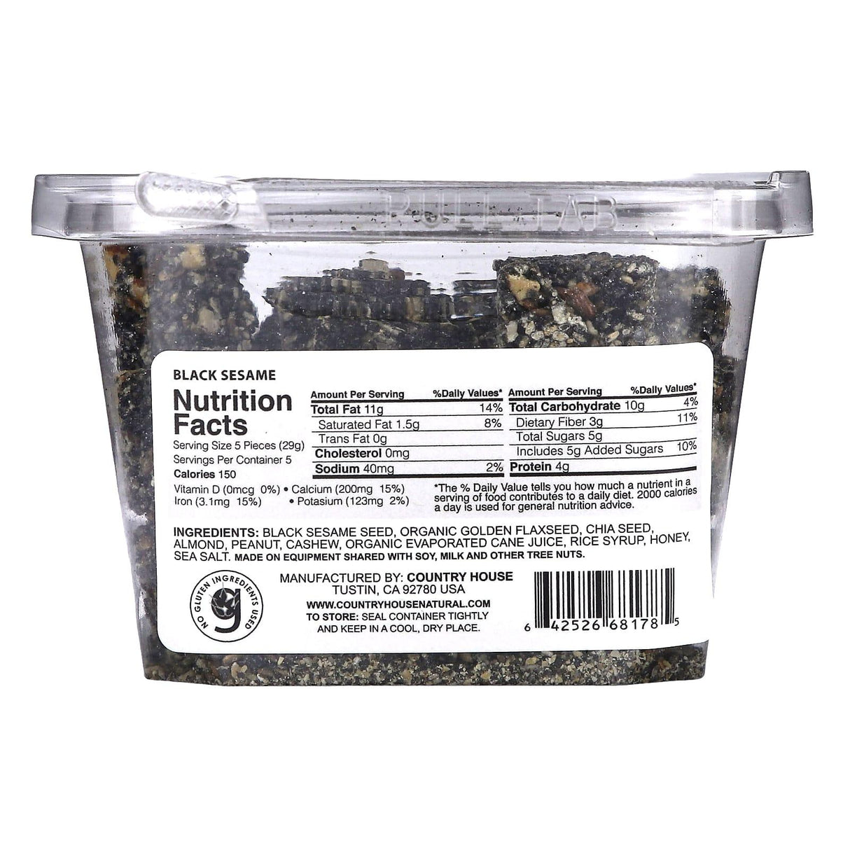 Country House Natural, Black Sesame, Chia & Flaxseed, 6.5 oz (184 g) - Supply Center USA