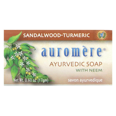 Auromere, Ayurvedic Bar Soap with Neem, Sandalwood-Turmeric, 0.60 oz (17 g) - Supply Center USA