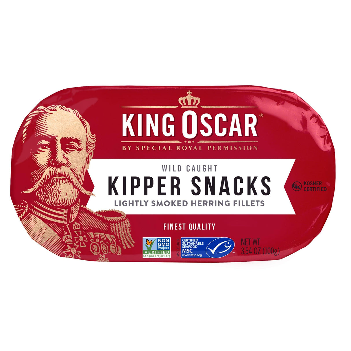 King Oscar, Kipper Snacks, Lightly Smoked Herring Fillets, 3.54 oz (100 g) - Supply Center USA