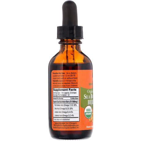 SeaBuckWonders, Organic Himalayan Sea Buckthorn Berry Oil, Intensive Cellular Care, 1.76 oz (52 ml) - Supply Center USA