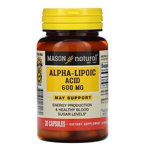 Mason Natural, Alpha-Lipoic Acid, 600 mg, 30 Capsules - HealthCentralUSA