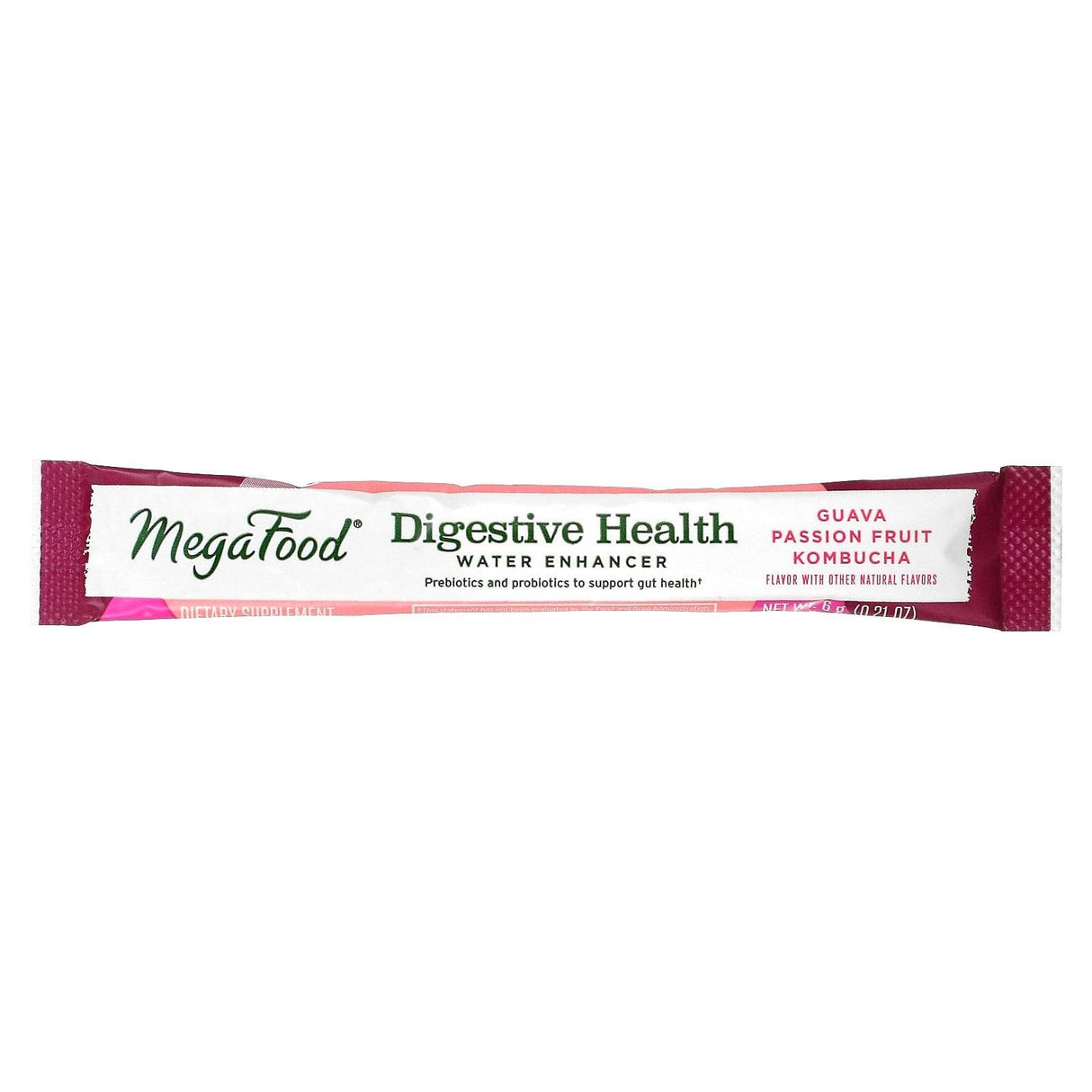 MegaFood, Digestive Health, Water Enhancer, Guava Passion Fruit Kombucha, 10 Packets, 0.21 oz (6 g) Each - Supply Center USA