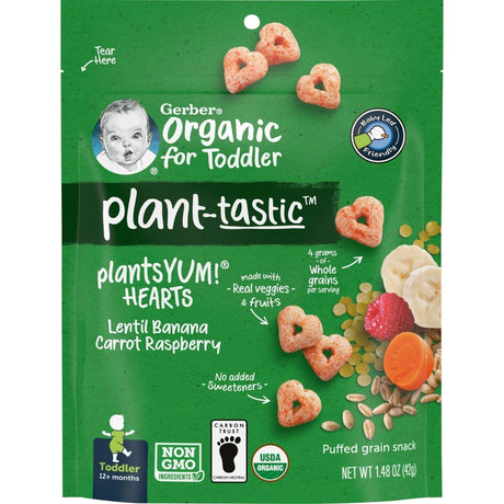 Gerber, Organic for Toddler, Plant-Tastic, 12+Months, Summer Fruit & Veggie Smash with Oats, 3.5 oz (99 g) - Supply Center USA