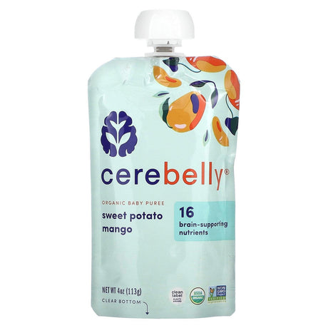 Cerebelly, Organic Baby Puree, Sweet Potato, Mango, 6 Pouches, 4 oz (113 g) Each - Supply Center USA