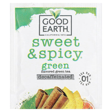 Good Earth Teas, Green Tea, Sweet & Spicy, Green, Decaffeinated , 18 Tea Bags, 1.33 oz (37.8 g) - Supply Center USA