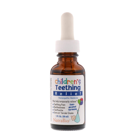 NatraBio, Children's Teething Relief, Non-Alcohol Formula, Liquid, 1 fl oz (30 ml) - Supply Center USA