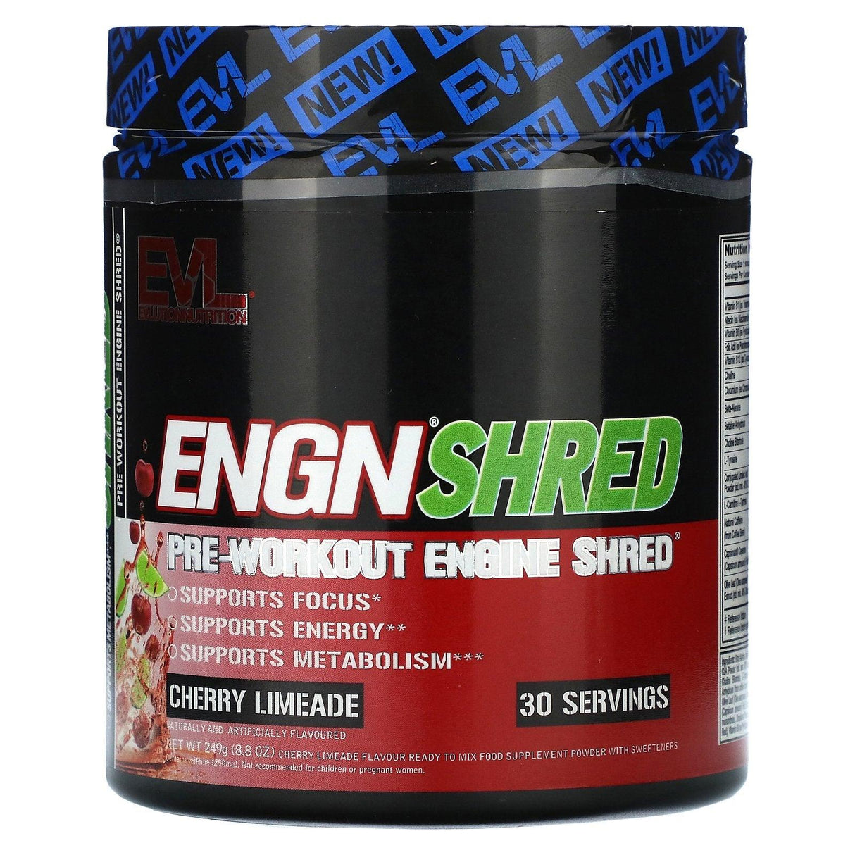 EVLution Nutrition, ENGN Shred, Pre-Workout Engine Shred, Blue Raz, 8.5 oz (240 g) - Supply Center USA