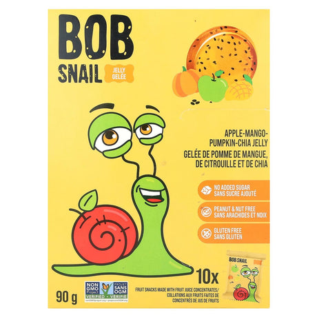 Bob Snail, Fruit Jelly, Apple-Mango-Pumpkin-Chia, 10 Count, 90 g - Supply Center USA