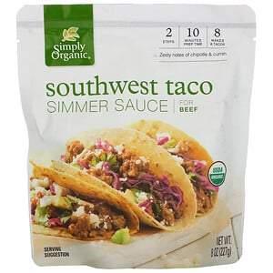 Simply Organic, Organic Simmer Sauce, Southwest Taco, For Beef, 8 oz (227 g) - Supply Center USA