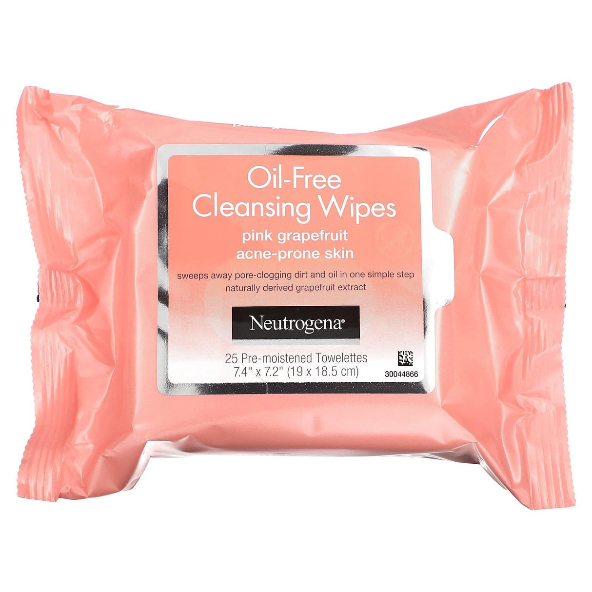 Neutrogena, Oil-Free Cleansing Wipes, Pink Grapefruit, 2 Packs, 25 Pre-Moistened Towelettes Each - Supply Center USA