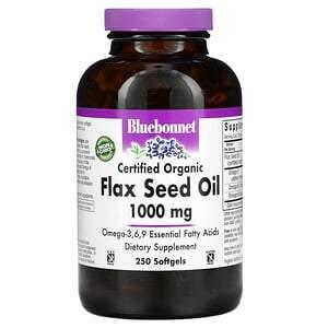 Bluebonnet Nutrition, Organic Flax Seed Oil, 1,000 mg, 250 Softgels - HealthCentralUSA