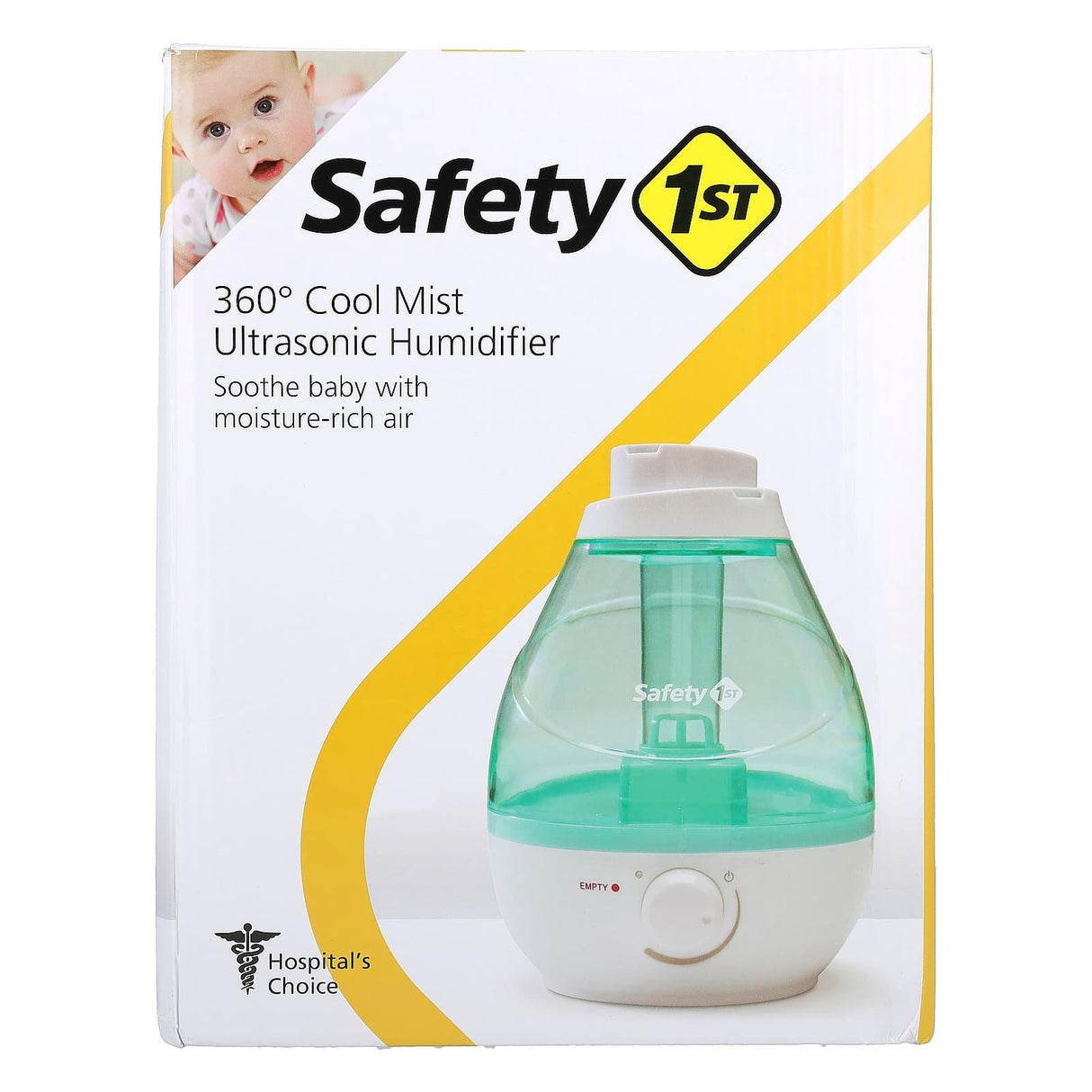 Safety 1st, 360° Cool Mist Ultrasonic Humidifier, 1 Piece - Supply Center USA