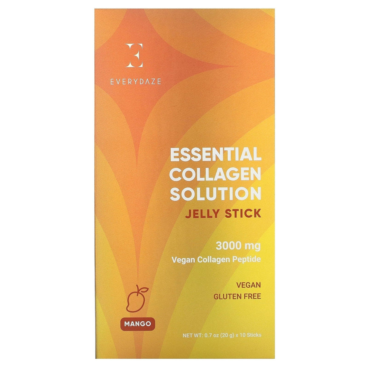 Everydaze, Essential Collagen Solution Jelly Stick, Pomegranate, 3,000 mg, 10 Sticks, 0.7 oz (20 g) Each - Supply Center USA