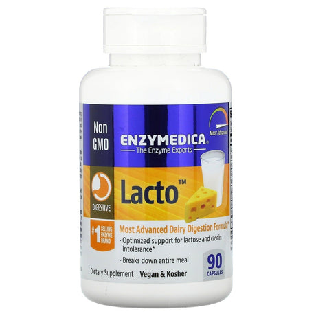 Enzymedica, Lacto, Most Advanced Dairy Digestion Formula, 30 Capsules - Supply Center USA