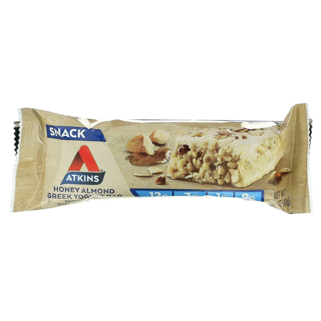 Atkins, Snack, Honey Almond Greek Yogurt Bar, Gluten Free, 5 Bars, 1.41 oz (40 g) Each - HealthCentralUSA