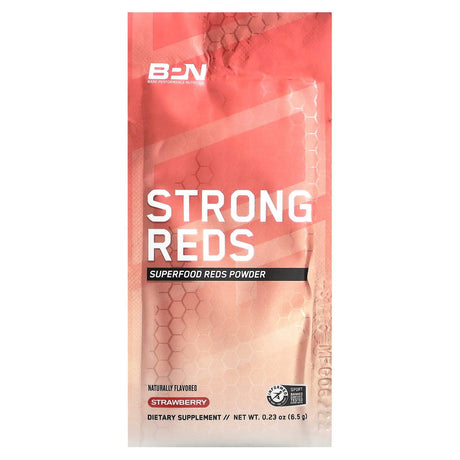 Bare Performance Nutrition, Strong Reds, Superfood Reds Powder, Strawberry, 20 Packets, 0.23 oz (6.5 g) Each - Supply Center USA