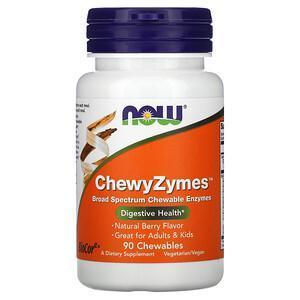 Now Foods, ChewyZymes, Natural Berry Flavor, 90 Chewables - Supply Center USA