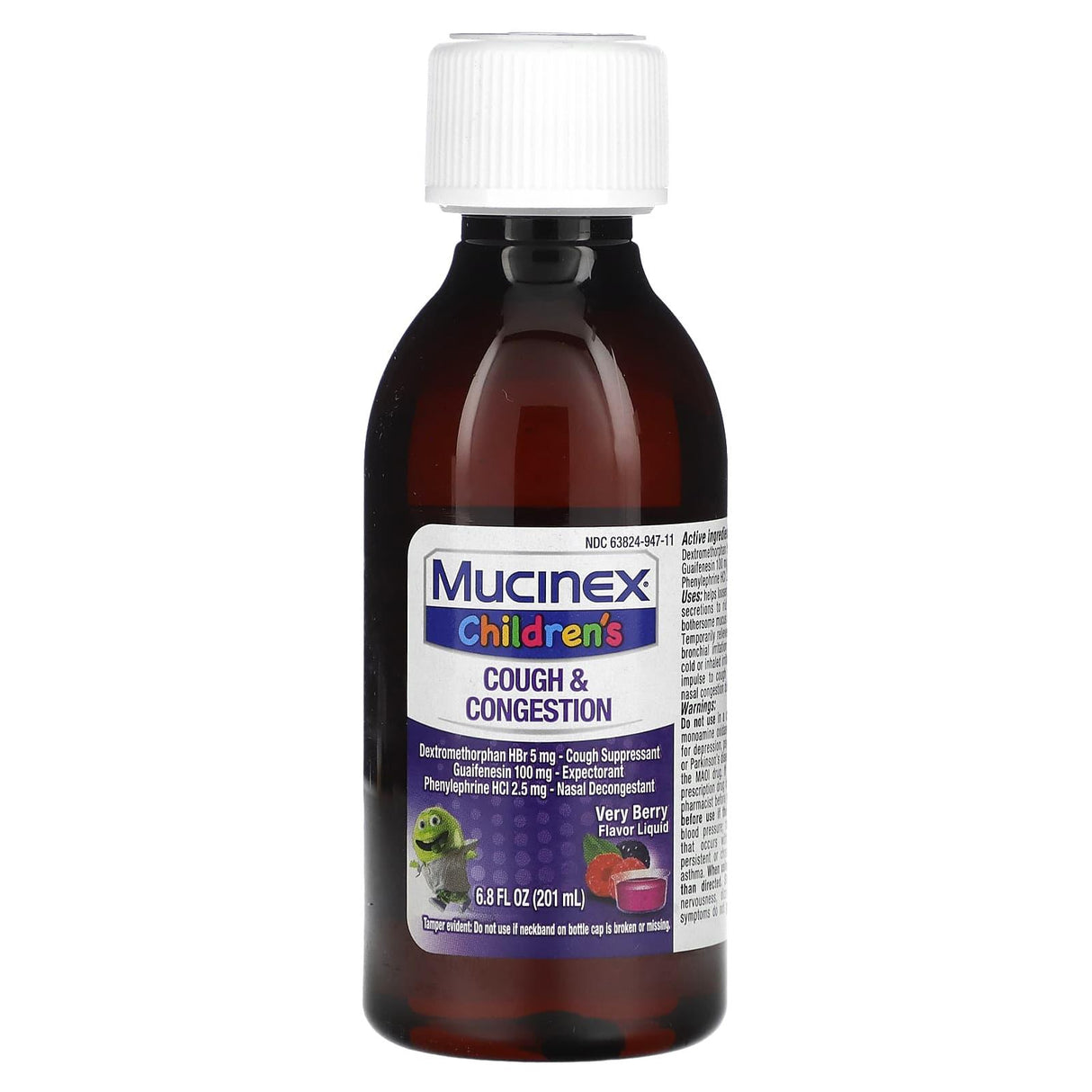 Mucinex, Children's, Cough & Congestion, Ages 4+ Yrs, Very Berry, 6.8 fl oz (201 ml) - Supply Center USA