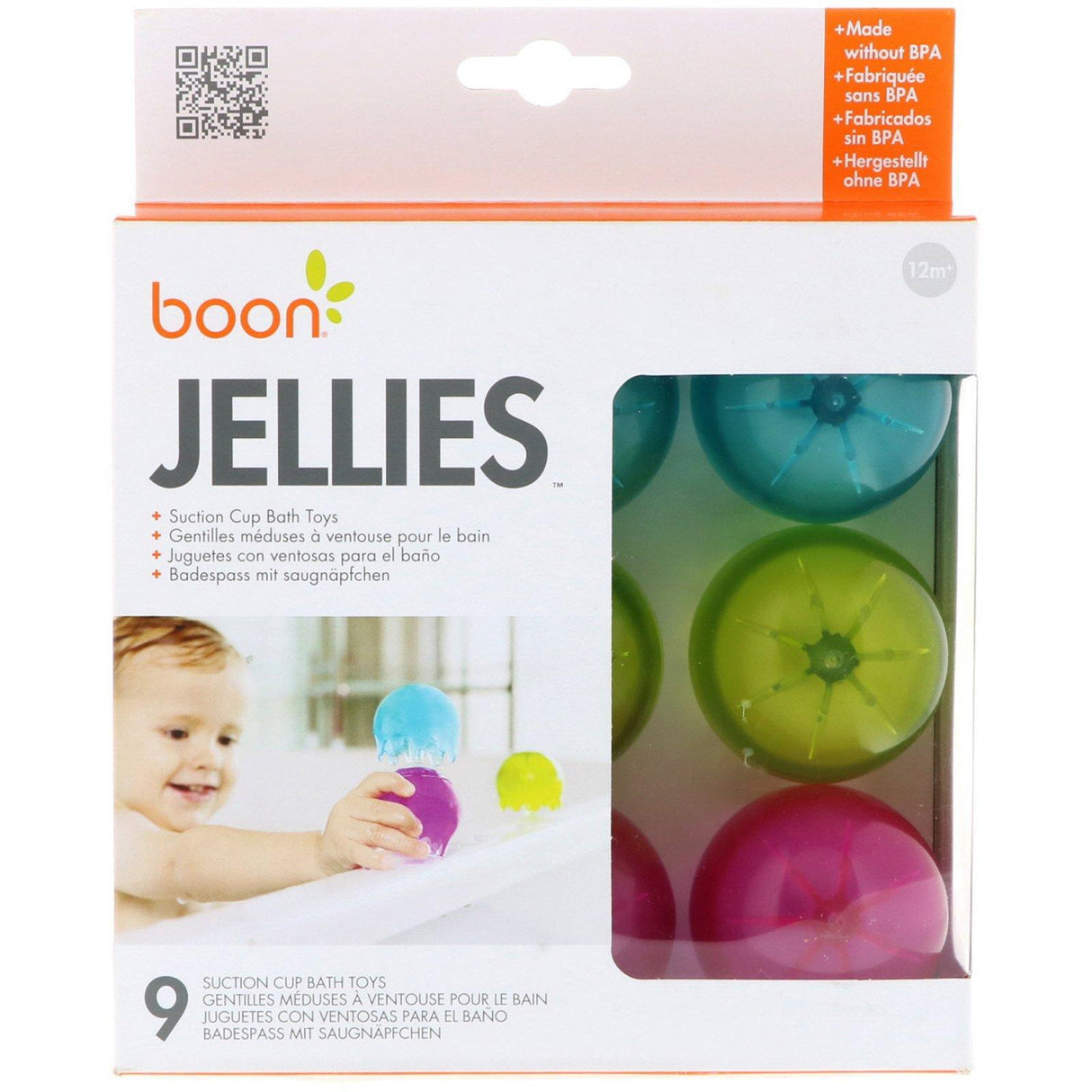 Boon, Jellies, Suction Cup Bath Toys, 12+ Months, 9 Suction Cup Bath Toys - Supply Center USA