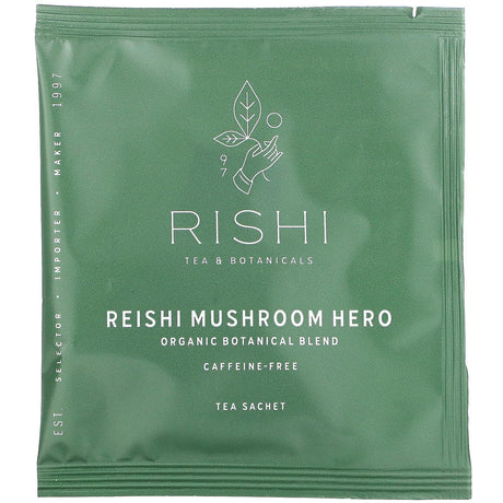 Rishi Tea, Organic Botanical Blend, Reishi Mushroom Hero, 15 Sachets, 1.64 oz (46.5 g) - Supply Center USA