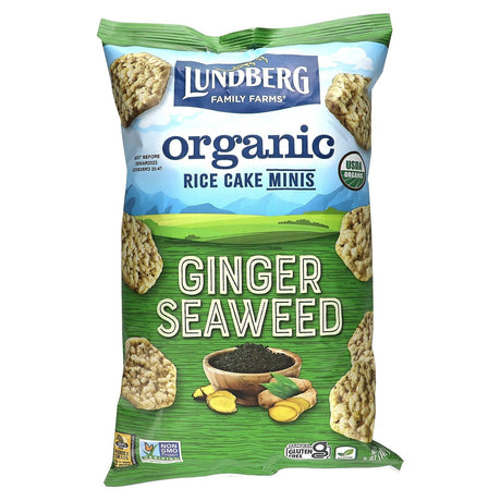 Lundberg, Organic Rice Cake Minis, Ginger Seaweed, 5 oz (142 g) - Supply Center USA