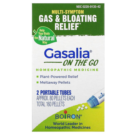 Boiron, Gasalia On The Go, 2 Portables Tubes, Approx. 80 Pellets Each - Supply Center USA