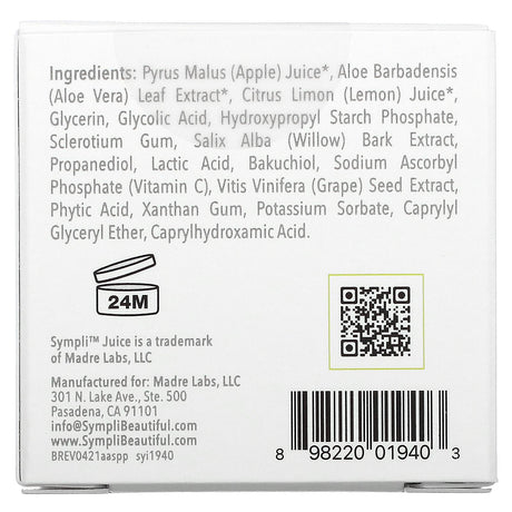 Sympli Beautiful, Juice, Apple AHA Skin Perfecting Peel, 2 oz (56 g) - Supply Center USA