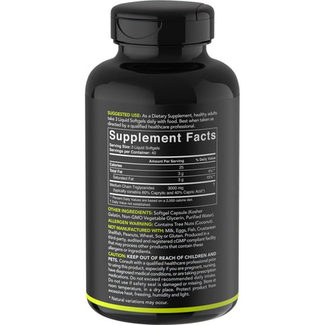 Sports Research, MCT Oil, 1,000 mg, 120 Softgels - Supply Center USA