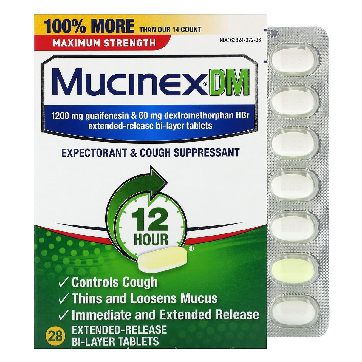 Mucinex, Mucinex DM, 28 Extended-Release Bi-Layer Tablets - Supply Center USA