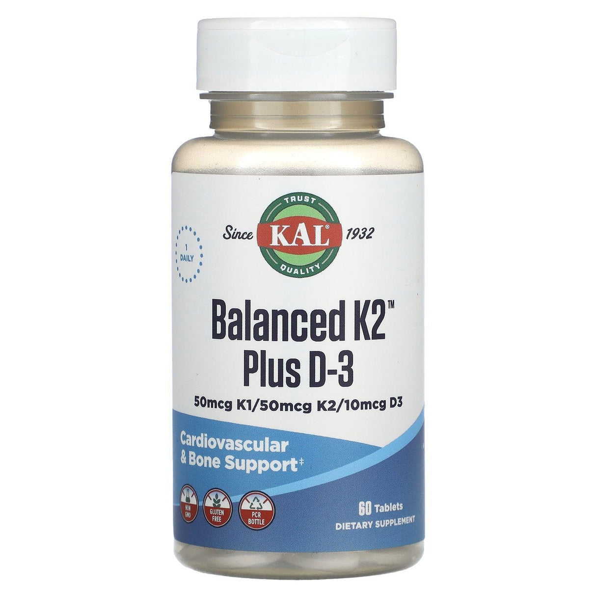 KAL, Balanced K2 Plus D3, 60 Tablets - Supply Center USA