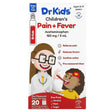 DrKids, Children's Pain + Fever, Ages 2-11 Years, Cherry, 20 Pre-Measured Single-Use Vials, 0.17 fl oz (5 ml) Each - Supply Center USA