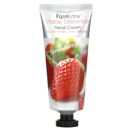 Farmstay, Visible Difference Hand Cream, Strawberry, 3.52 oz (100 g) - Supply Center USA