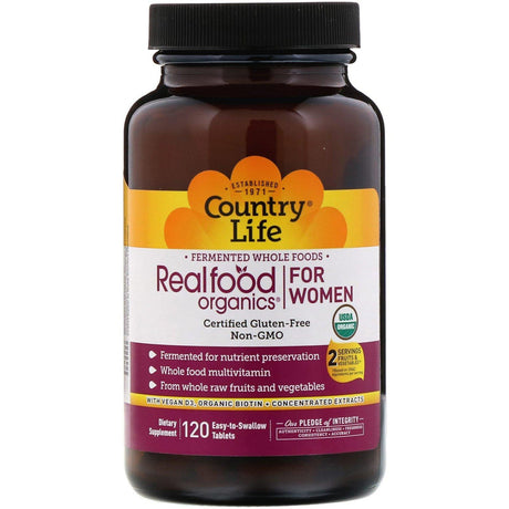 Country Life, Realfood Organics for Women, 120 Easy-to-Swallow Tablets - Supply Center USA