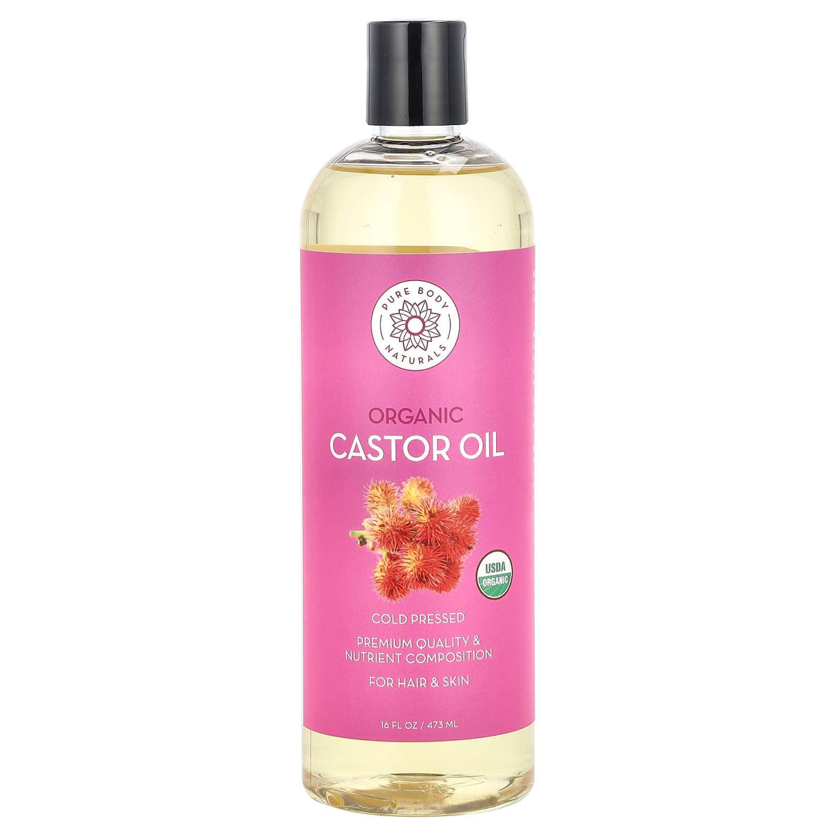 Pure Body Naturals, Organic Castor Oil, 16 fl oz (473 ml) - Supply Center USA