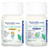 Hyland's, Baby, Tiny Cold Tablets Combo Pack, Daytime/Nighttime, 6+ Months, 2 Bottles, 125 Quick-Dissolving Tablets Each - Supply Center USA