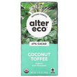 Alter Eco, Organic Dark Chocolate Bar, Coconut Toffee, 47% Cacao, 2.82 oz (80 g) - Supply Center USA