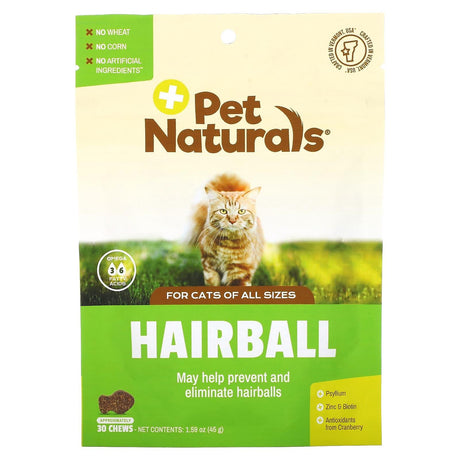 Pet Naturals, Hairball, For Cats, All Sizes, Approx. 160 Chews, 8.47 oz (240 g) - Supply Center USA