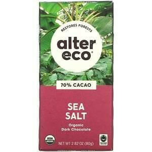 Alter Eco, Organic Dark Chocolate Bar, Sea Salt, 70% Cacao, 2.82 oz (80 g) - HealthCentralUSA