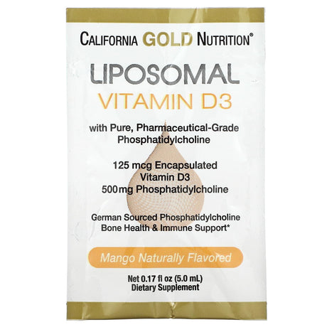 California Gold Nutrition, Liposomal Vitamin D3, 125 mcg (5,000 IU), 30 Packets (5.0 ml) - Supply Center USA